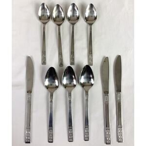 Lifetime Stainless Steel LCU35 Flatware Lot Spoons Knives 10 Pcs